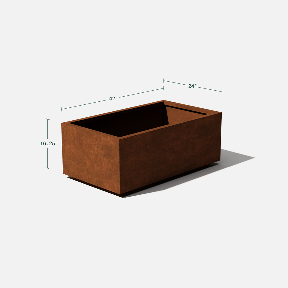 corten long box planter