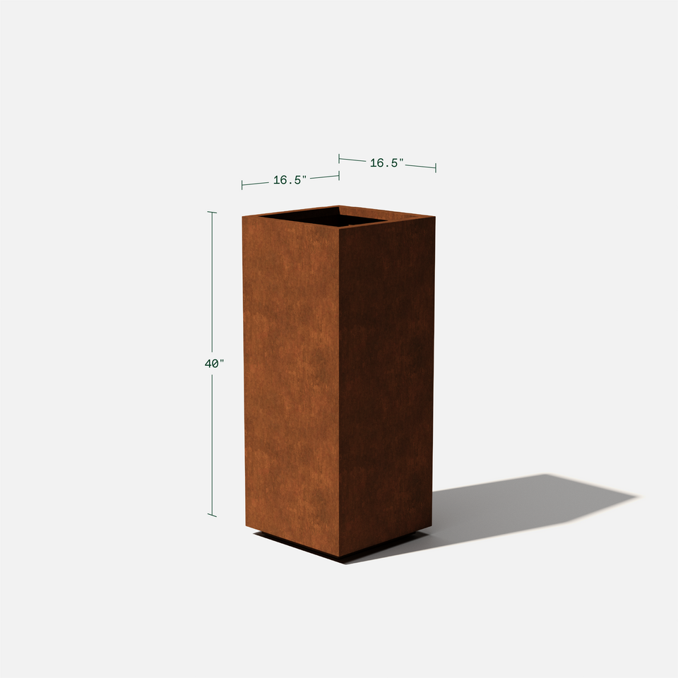 corten pedestal planter