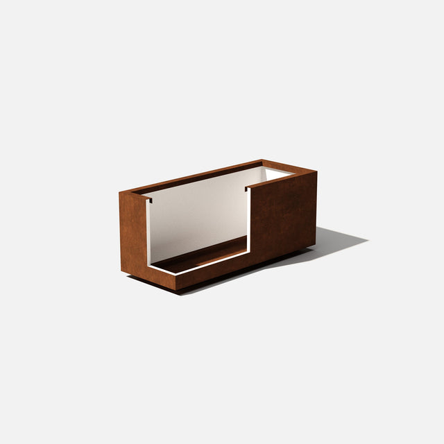 corten long box planter