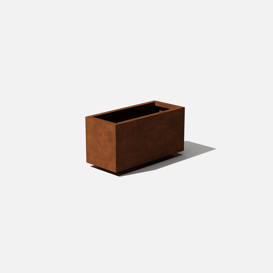 corten long box planter