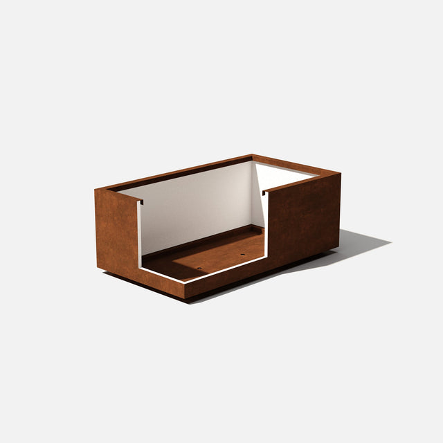 corten long box planter