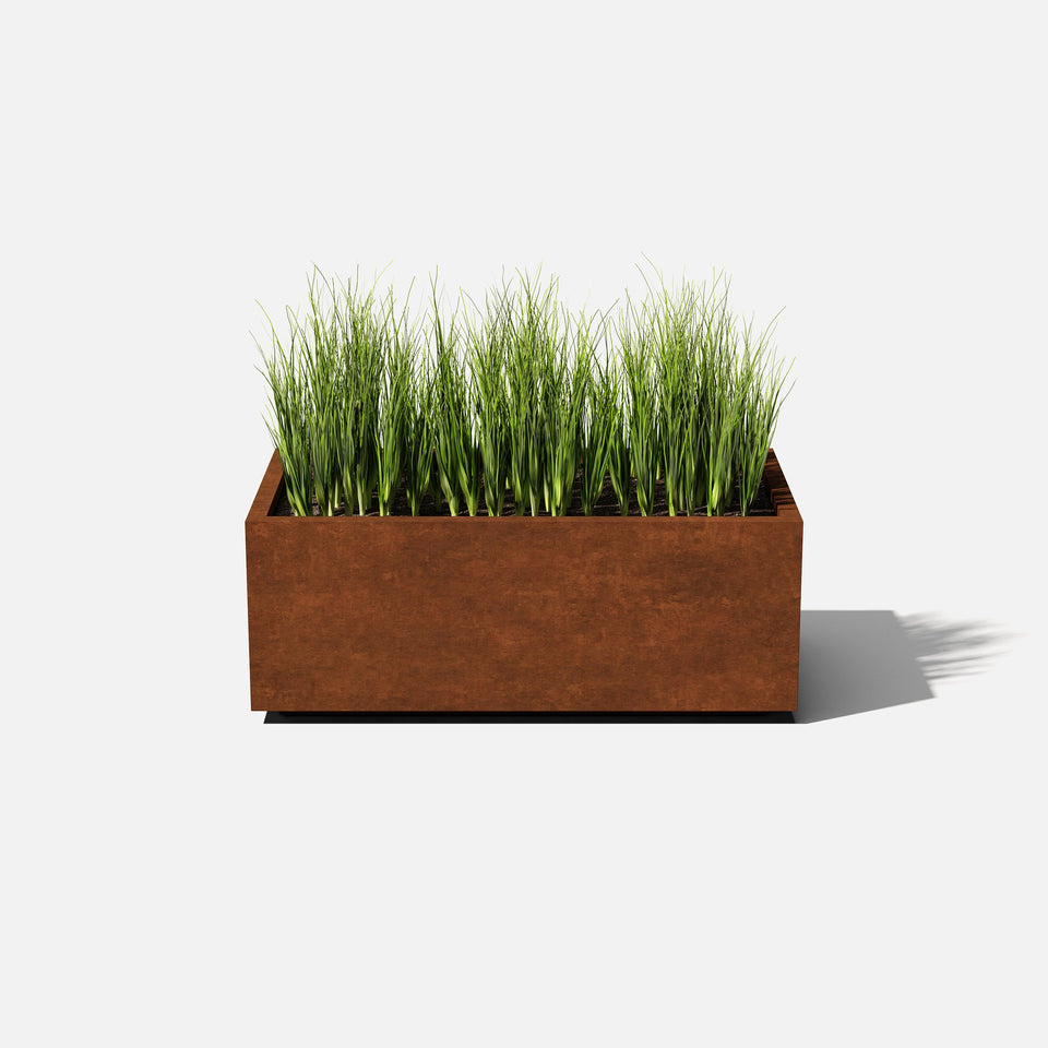 corten long box planter