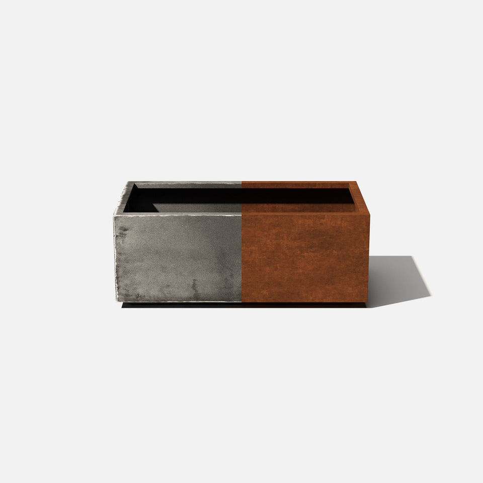 corten long box planter