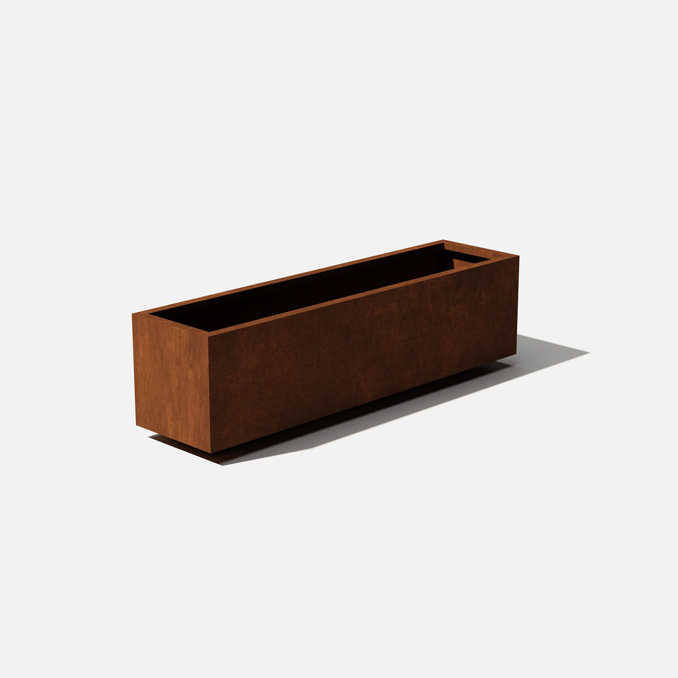 corten long box planter