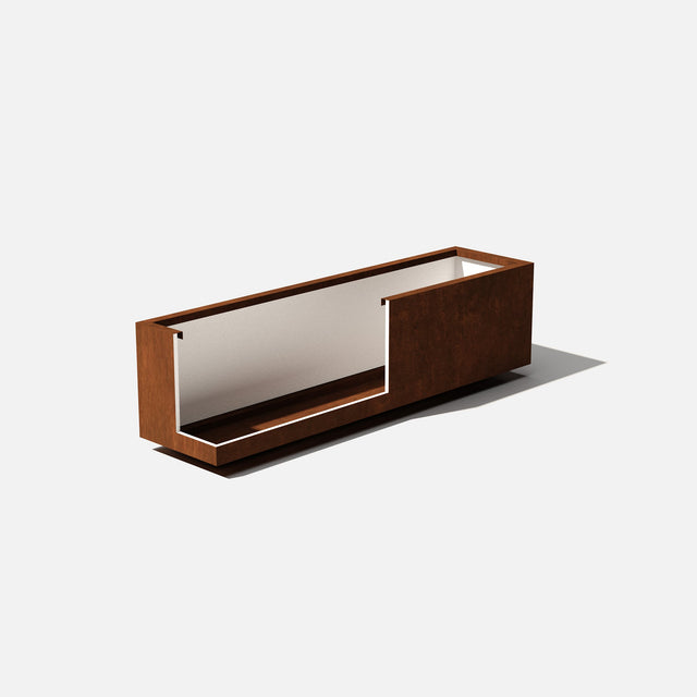 corten long box planter
