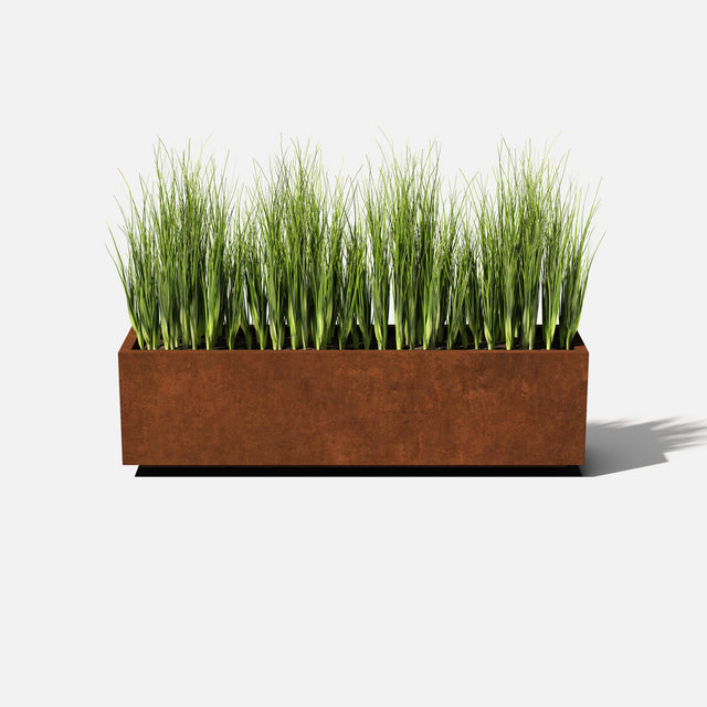 corten long box planter
