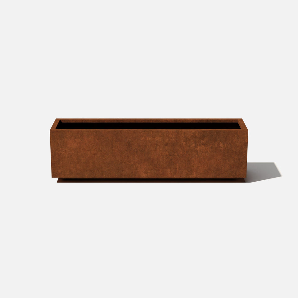 corten long box planter