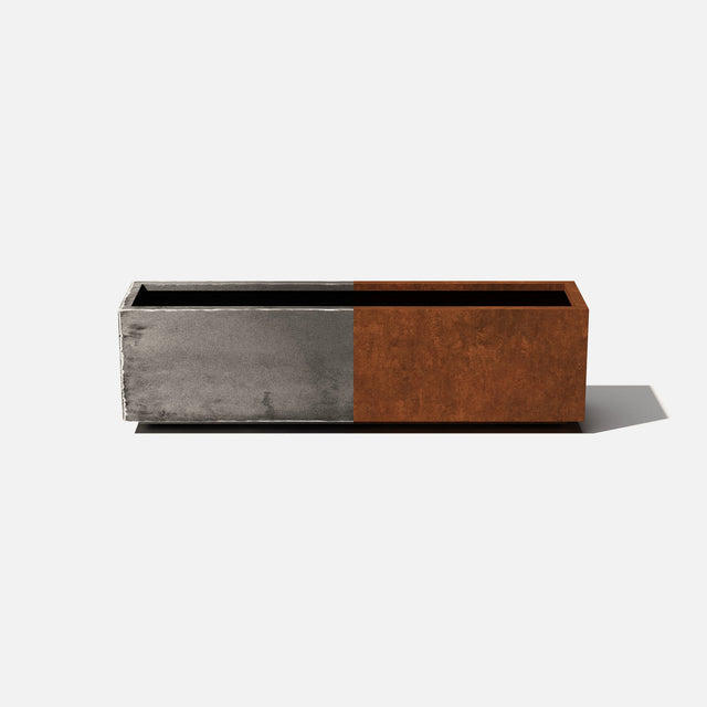 corten long box planter