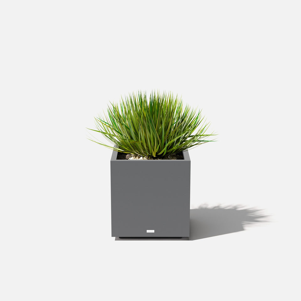 metallic cube planter