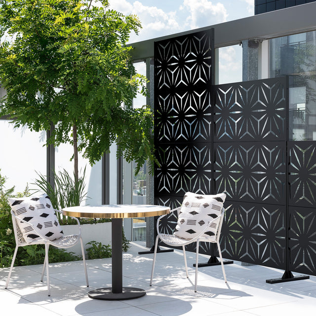 corten star privacy screen sets