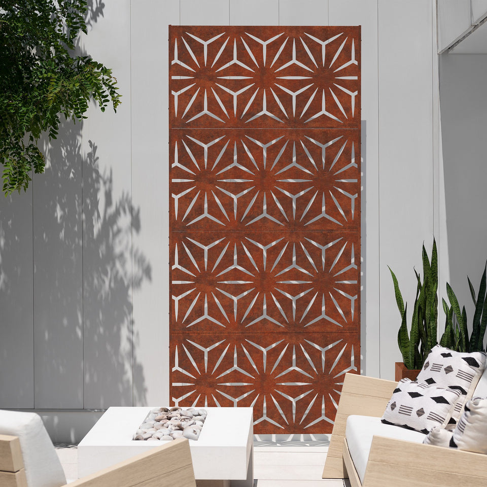 corten star privacy screen sets