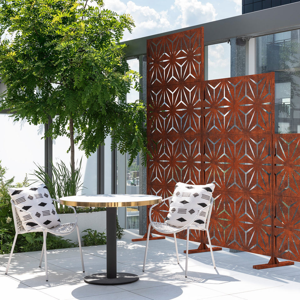 corten star privacy screen sets