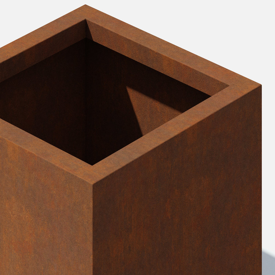 corten pedestal planter