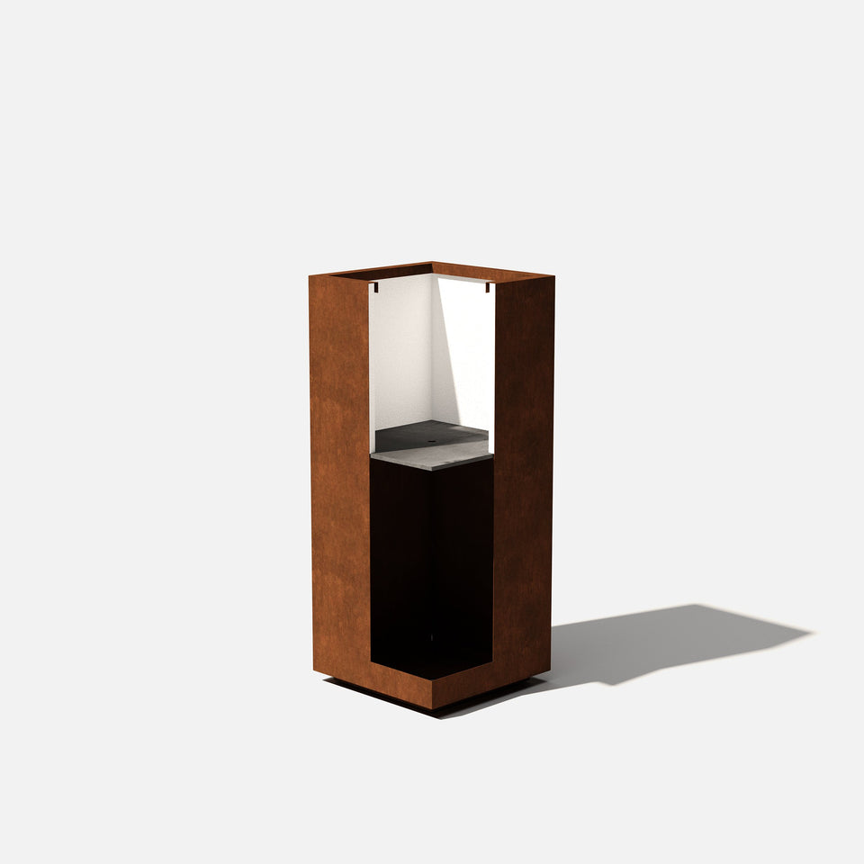 corten pedestal planter