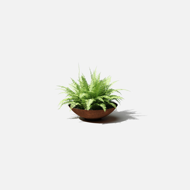 corten round bowl planter