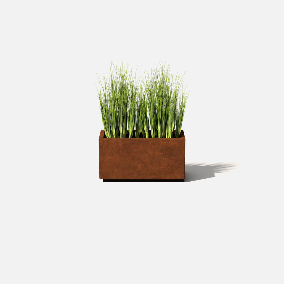 corten long box planter