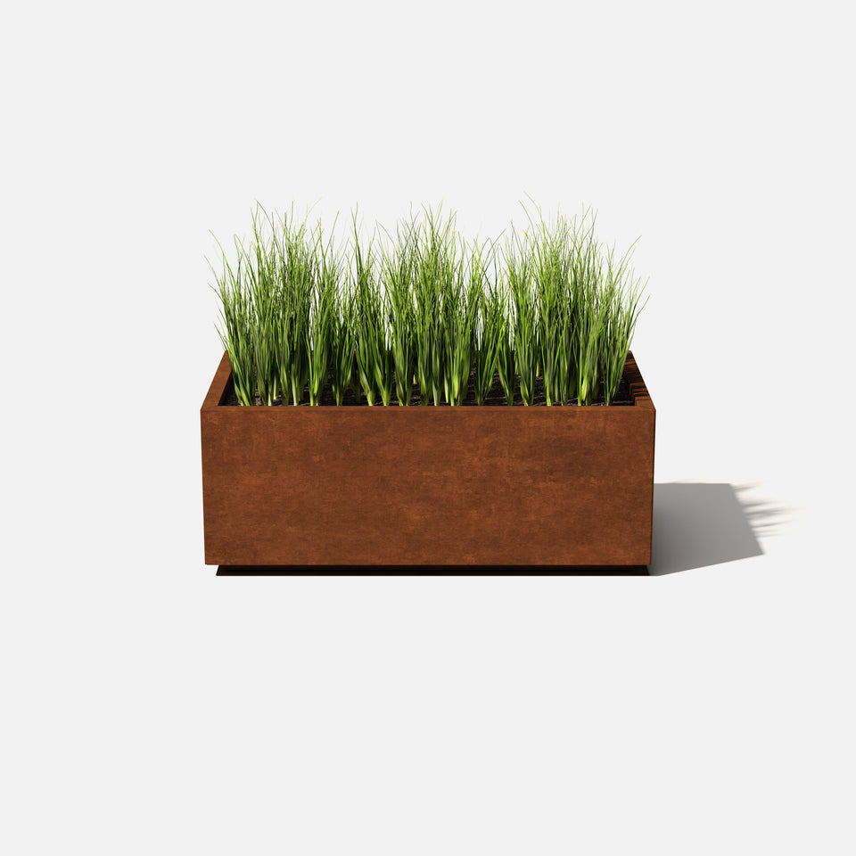 corten long box planter