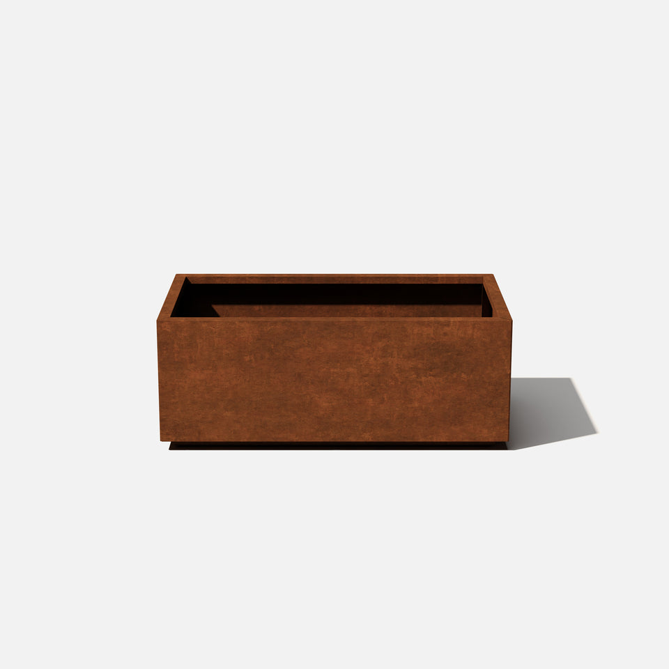 corten long box planter