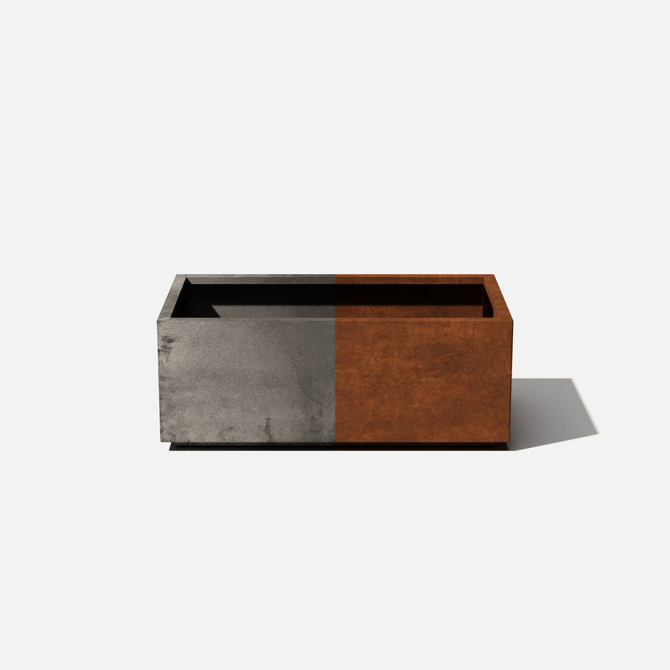 corten long box planter