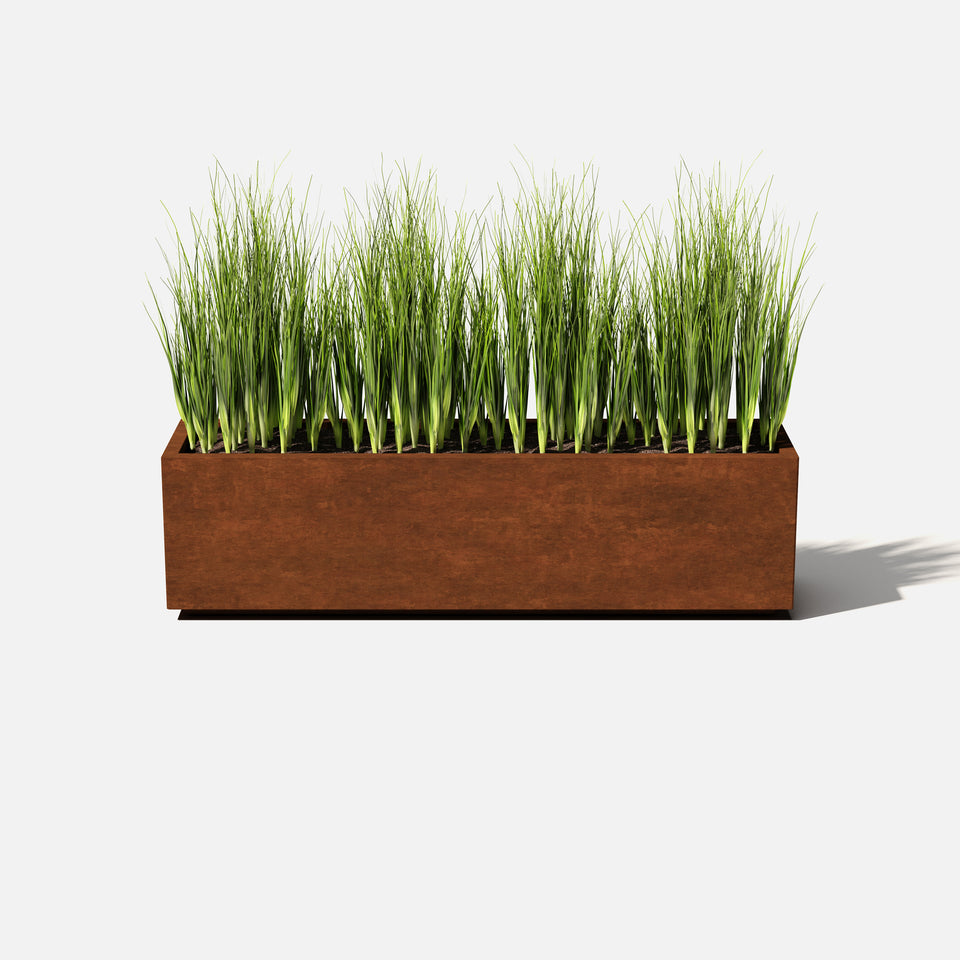 corten long box planter