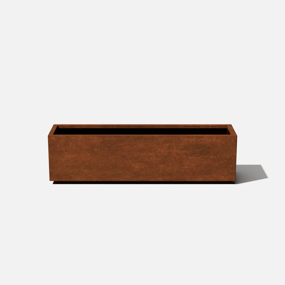 corten long box planter