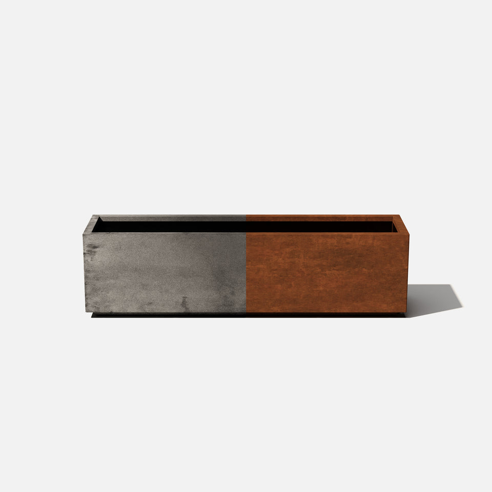 corten long box planter