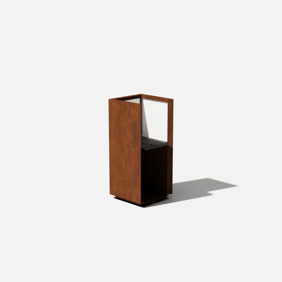 corten pedestal planter