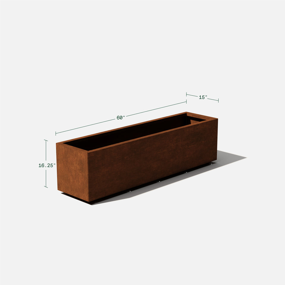 corten long box planter