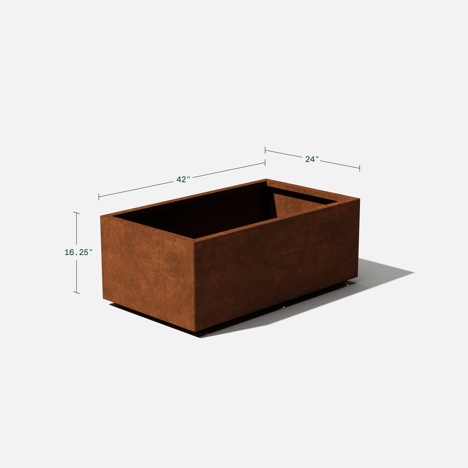 corten long box planter