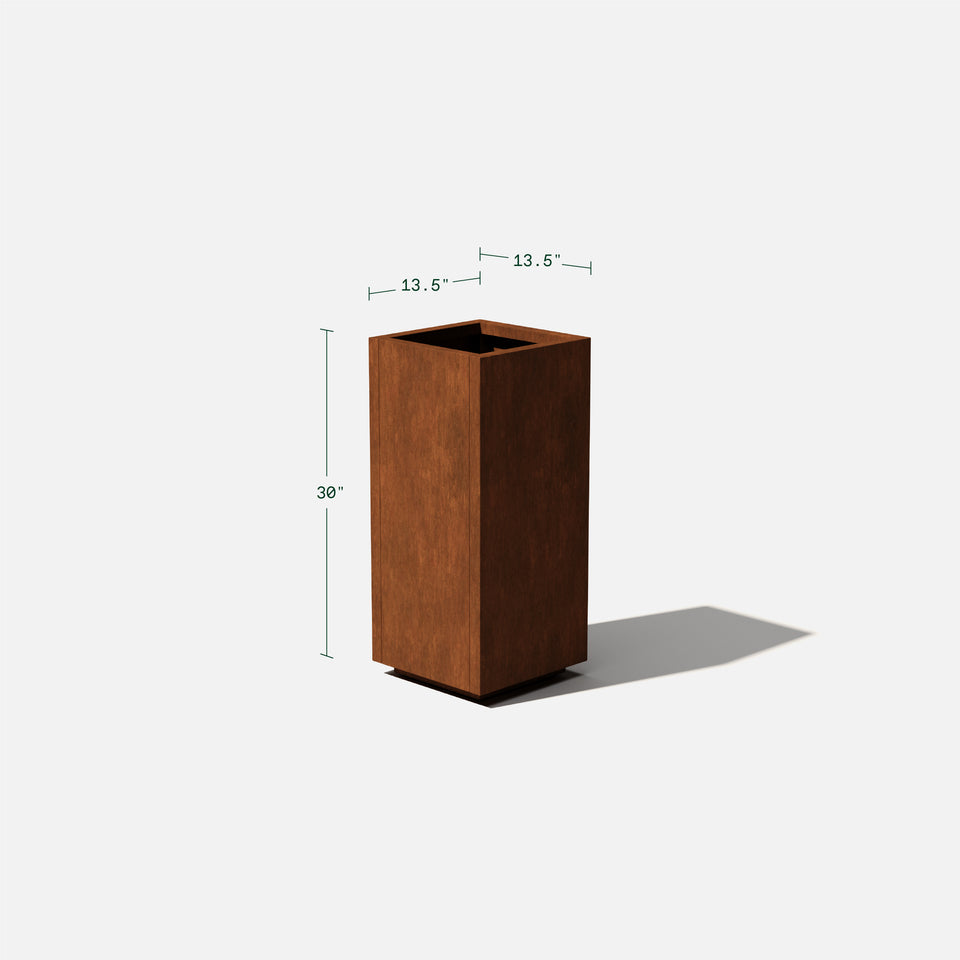 corten pedestal planter