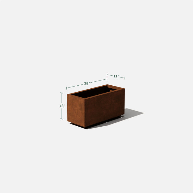 corten long box planter