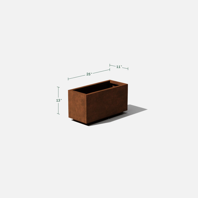 corten long box planter
