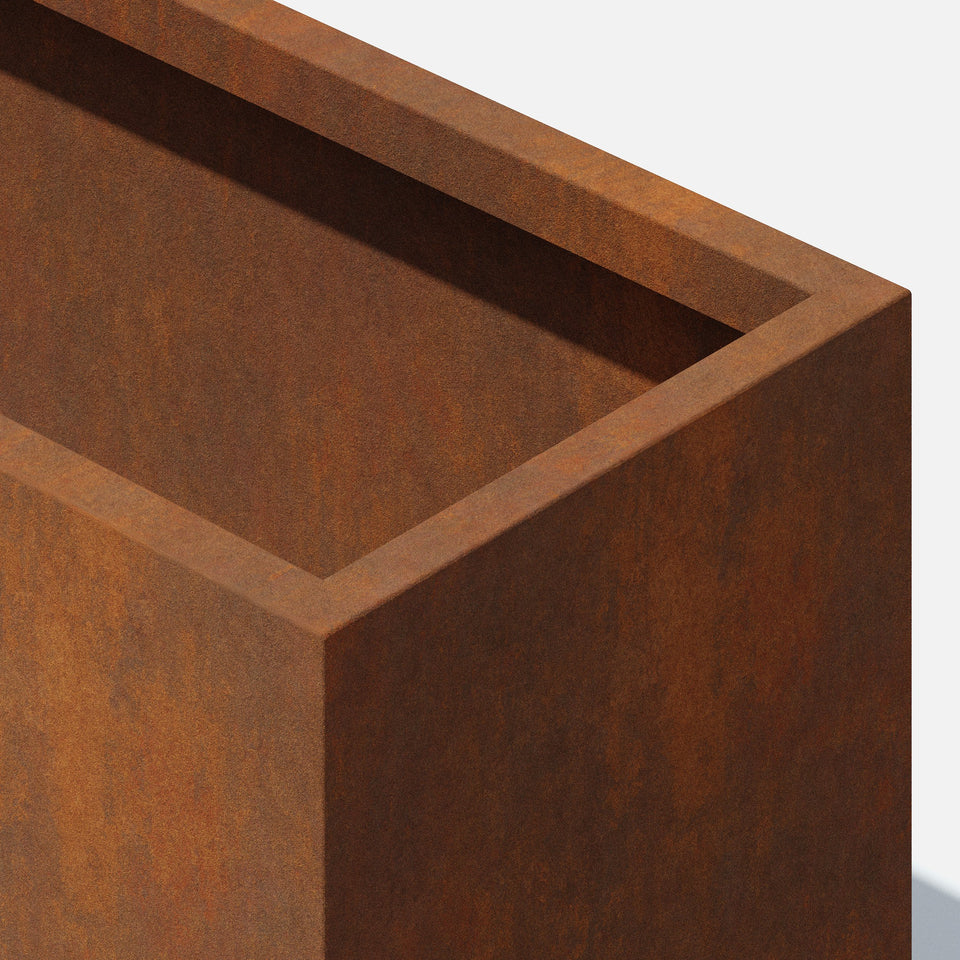 corten window box planter